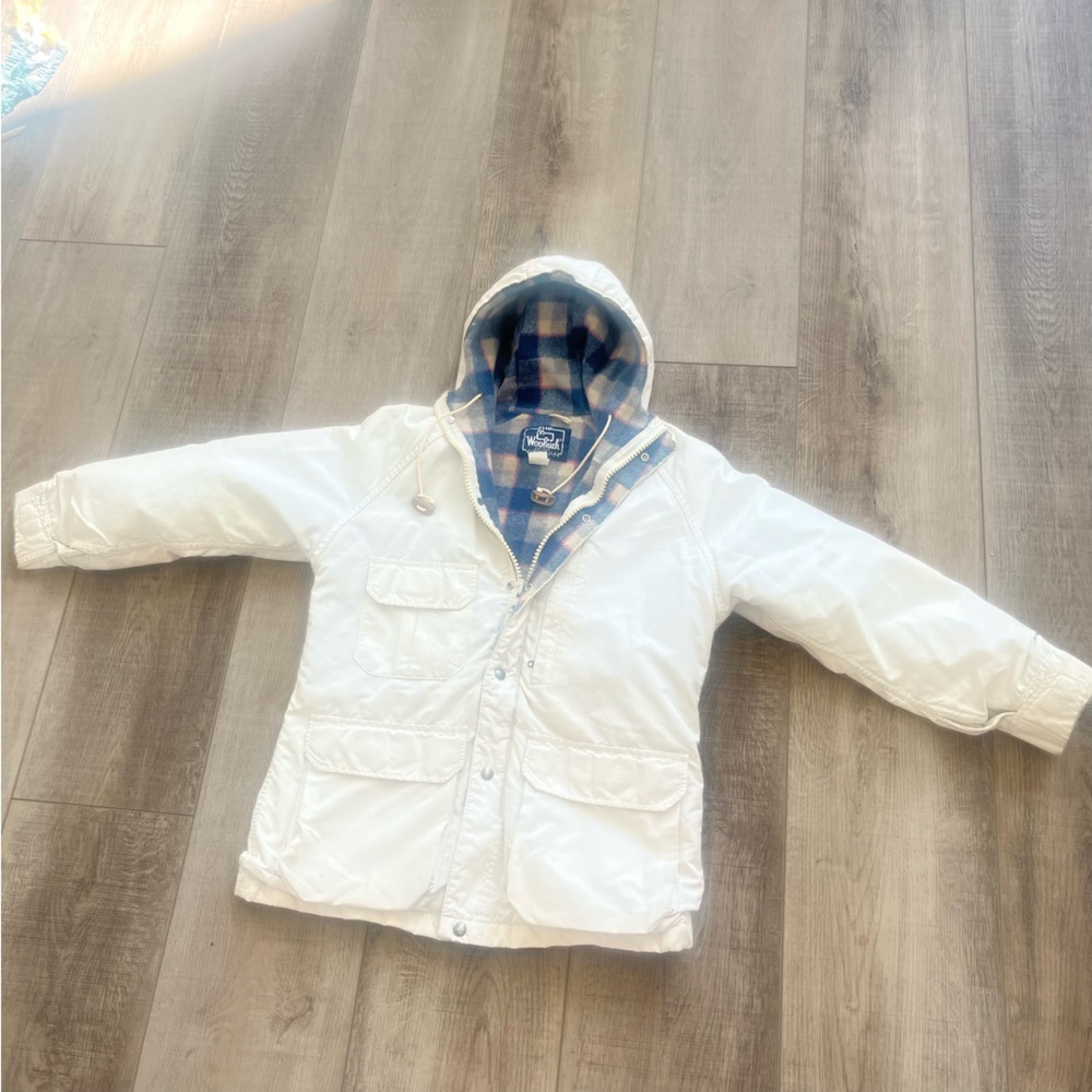 VTG WOOLRICH USA Hooded Parka WMN M WOOL BLANKET LINING Field Chore Jacket